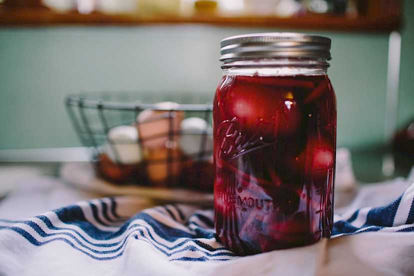 A jar of jam demonstrating fresh products